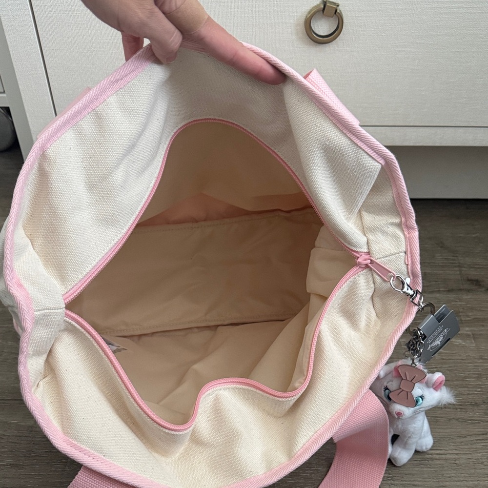 Disney Cream and Pink Mickey & Minnie Canvas Tote - Picture 9 of 10